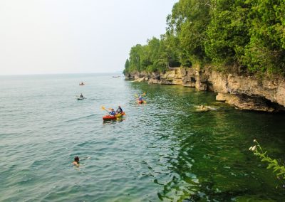 Lake with kayakers